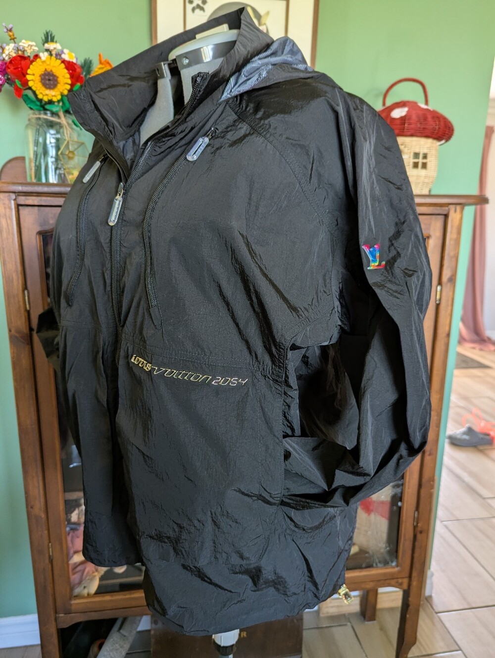 Louis Vuitton 2054 Capsule Collection Black Hooded Windbreaker Full Zip